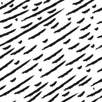 Seamless abstract vector stock pattern. Smears of black paint on a white back Stock Illustration