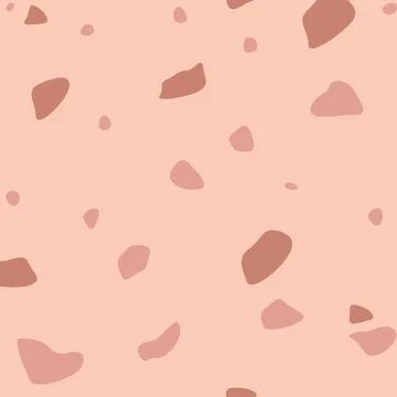 Seamless Abstract Vector Terrazzo Pattern With Terracotta on Beige Background Illustrazione stock