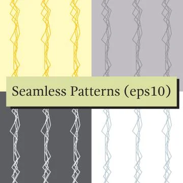 Seamless abstract vertical lines pattern background set Illustrazione stock