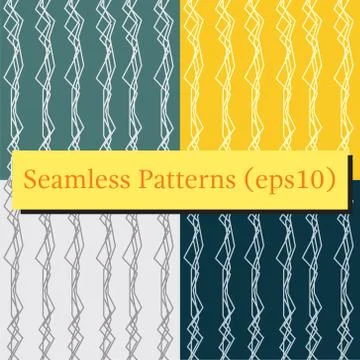 Seamless abstract vertical lines pattern background set Illustrazione stock