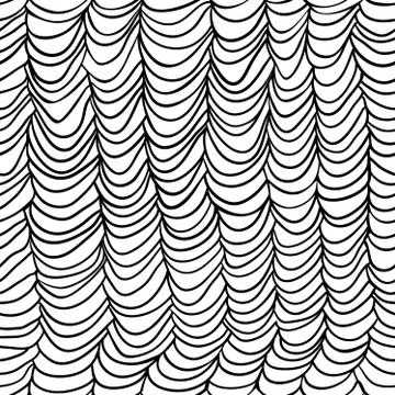 Seamless abstract wave hand-drawn pattern. Endless background. Stock Illustration
