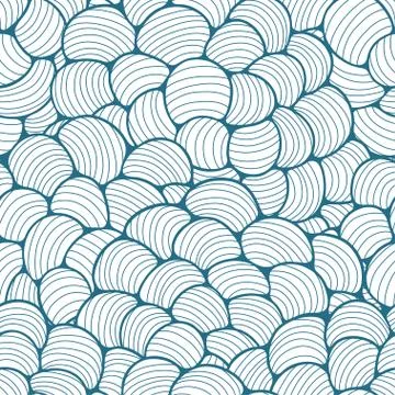 Seamless abstract wave hand-drawn pattern Stockillustratie