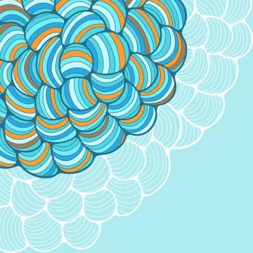 Seamless abstract wave hand-drawn pattern Stock Illustration