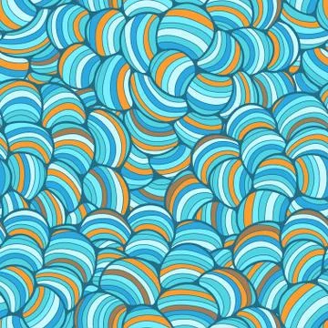 Seamless abstract wave hand-drawn pattern Stock Illustration