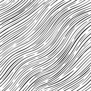 Seamless abstract wave line pattern background. Decorative design freehand Stock Illustration
