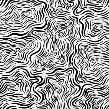 Seamless abstract wave pattern background. Decorative design freehand creative Stock Illustration