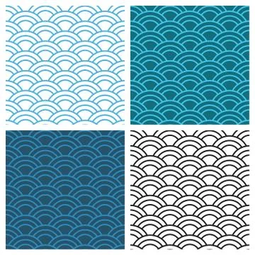 Seamless abstract wave pattern. Circle pattern, ornament. Stock Illustration
