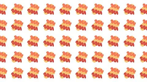 Seamless abstract wavy pattern with red and orange squiggles on white backg.. Stock Illustration