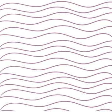 Seamless Abstract of Wavy Violet Lines Pattern Isolated. Horizontal Repetition Illustrazione stock