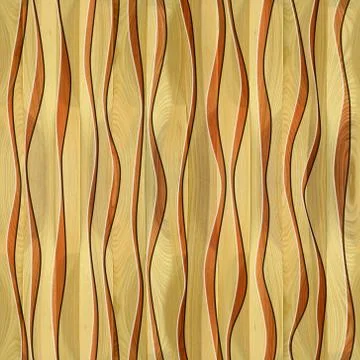 Seamless abstract wooden pattern, waves Stock Illustration