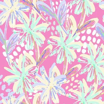 Seamless abtract blossom pattern background, greeting card , summer fabric Stock Illustration