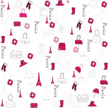 Seamless accessories wallpaper vector Stock Illustration