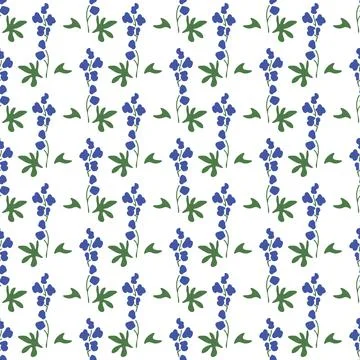 Seamless aconite pattern Stock Illustration