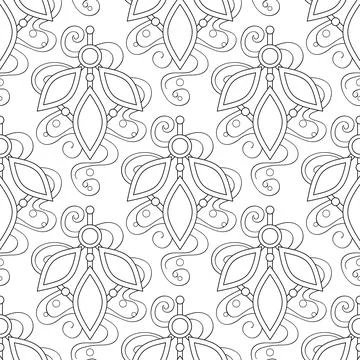 Seamless Aesthetic Pattern with Magical Crystals Stock Illustration