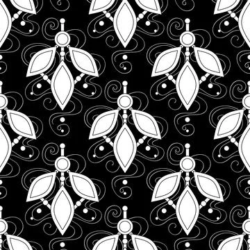 Seamless Aesthetic Pattern with Magical Crystals Illustrazione stock
