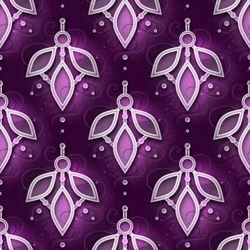 Seamless Aesthetic Pattern with Textured Background and Deco Elements Stock Illustration