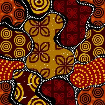 Seamless african pattern. Ethnic and tribal motifs. Brown, red, khaki and bla Stock-Illustration