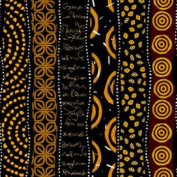 Seamless african pattern. Ethnic and tribal motifs. Brown, red, khaki and black Stock-Illustration