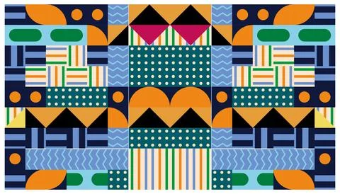 Seamless African pattern with geometric elements Stock Illustration