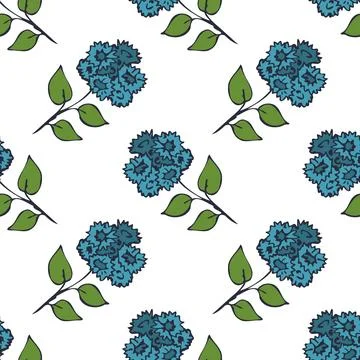 Seamless ageratum pattern Illustrazione stock