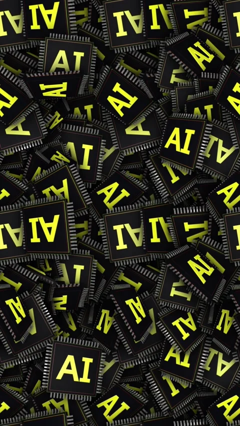 Seamless AI Artificial Intelligence Chip Animation Background, Endless, Loop Stock-Footage 335202613