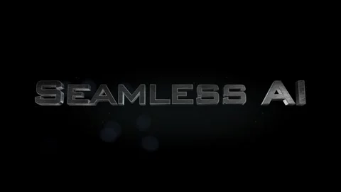 Seamless AI title 3D metal text on black alpha channel background Stock Footage 301266196