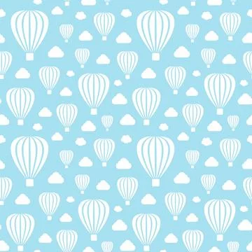 Seamless air balloon pattern. Vector illustration. Stock Illustration