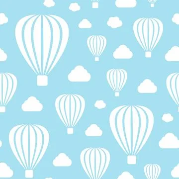 Seamless air balloon pattern. Vector illustration. Stock Illustration