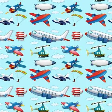 Seamless aircrafts イラスト素材