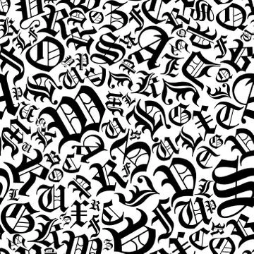 Seamless alphabet pattern in a gothic font style Stock-Illustration