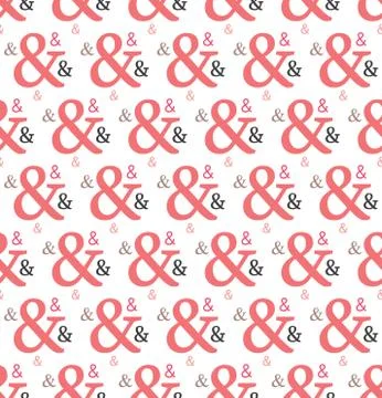 Seamless ampersand pattern 스톡 일러스트