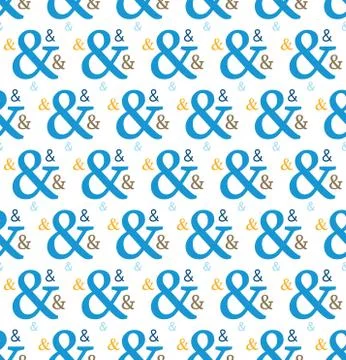 Seamless ampersand pattern Stock Illustration