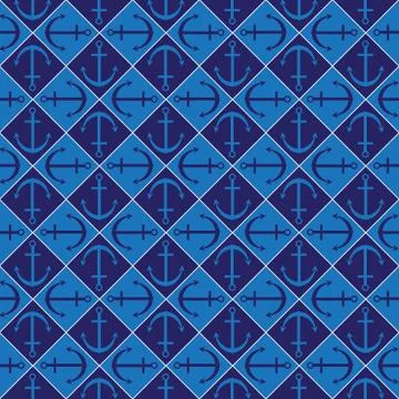 Seamless anchor pattern in vector format. Stock Illustration