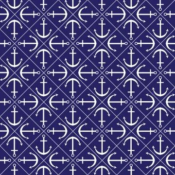 Seamless anchor pattern in vector format. Stock Illustration
