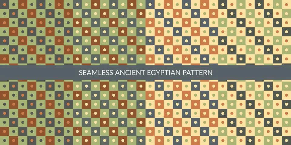 Seamless Ancient Egyptian Geometric Pattern Set Vector Illustration Art Illustrazione stock