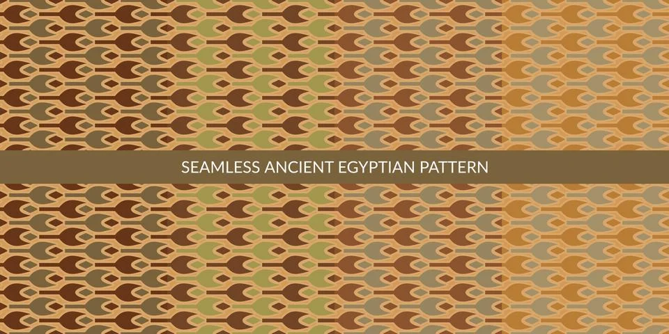 Seamless Ancient Egyptian Pattern Set Vector Illustration Art Stock Illustration