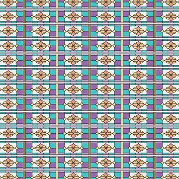 Seamless and geometric floral pattern abstract vector design Stock Illustration