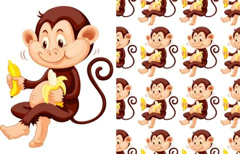 Seamless and isolated animal pattern cartoon 스톡 일러스트