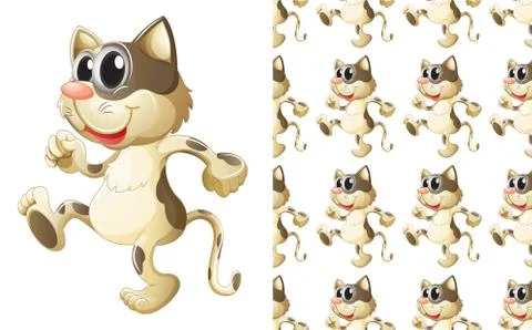 Seamless and isolated animal pattern cartoon Illustrazione stock