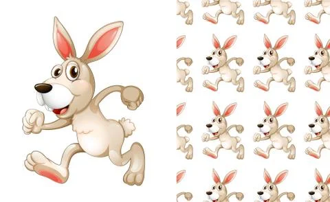 Seamless and isolated animal pattern cartoon Illustrazione stock