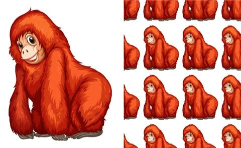 Seamless and isolated animal pattern cartoon Stock Illustration