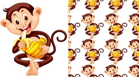 Seamless and isolated animal pattern cartoon 스톡 일러스트