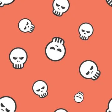 Seamless Angry Skull Pattern Background Stock Illustration