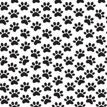 Seamless animal footprint vector pattern Stock Illustration