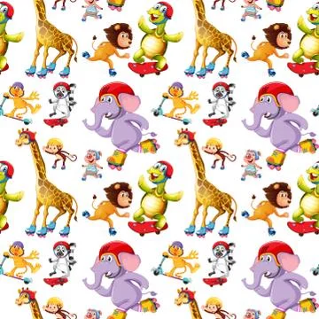 Seamless animal pattern concept Illustrazione stock
