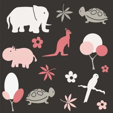 Seamless animal pattern for kids イラスト素材