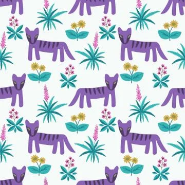 Seamless animals pattern Stock Illustration