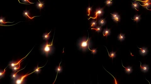 Seamless animated background of moving orange particles Vidéo 79346918