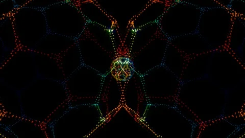 Seamless animated background of moving rainblow particles Видео 99729113