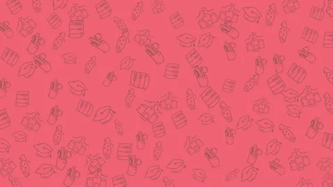 Seamless animated education pattern on pink background perfect for academic.. 動画素材 335015293